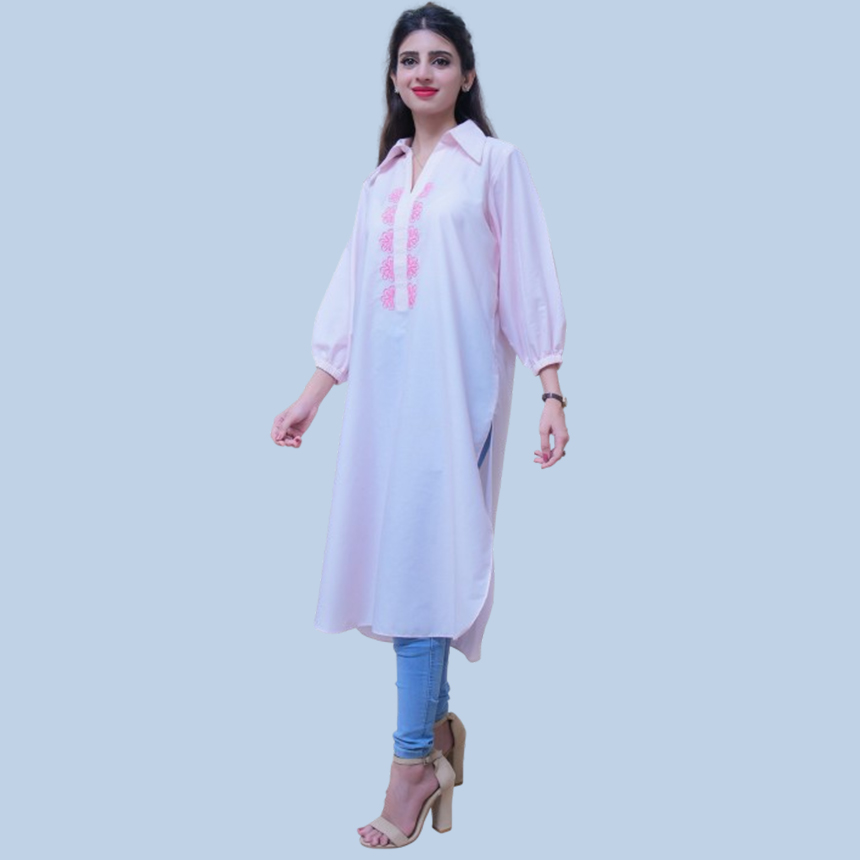 hgk23-06pink-03 Trendy Comfort kurti | HG Khattak