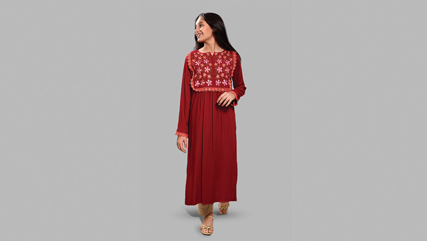 red Trendy Modern Kurtis for Women by HG Khattak
